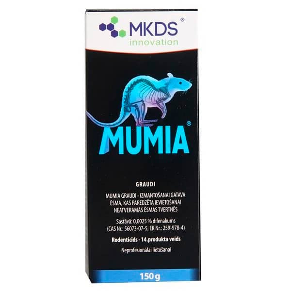 MUMIA GRAUDI žurku inde peļu un žurku iznīcīnāšanai 150g